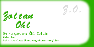 zoltan ohl business card
