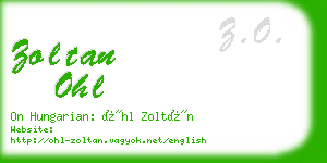 zoltan ohl business card